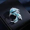 Brooches SUYU High Grade Copper Micro Inlaid Cubic Zirconia Chinese Style Gradual Change Feather Brooch Dress Accessories