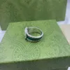 Nuovi gioielli in argento 925 lettera G scavata anello smaltato verde uomo e donna Retro anello fashion street2161