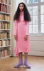 Casual Dresses Gloss Pink Acetate Ruches Satin Asymmetrisk Midi Dress Elegant Long Sleeve Fold Pleat Bias Cut Farored Event Party Formal