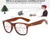 Occhiali da sole rotondi in legno di bambù con montatura oversize Comodi occhiali da lettura multifocali progressivi da 0,75 a 4