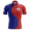 Racing Jackets Fashion South Korea Cycling Jersey Men Short Sleeve Pro Team 2023 Bicycle Clothes MTB Shirts Road Bike Jerseys Sportwear Red