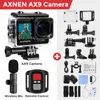 Sports Action Video Cameras Original AX9 5K Camera 4K 60fps EIS 24MP with Wireless Microphone Touch Screen Remote Control 230731