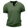 T-shirts pour hommes chemise décontractée hommes de haute qualité été à manches courtes hommes élastique mince respirant sport col Henley T-shirts Vintage