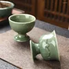 Cups Saucers Celadon Tea Cup Antique High Foot Ceramic Master Single High-end Household