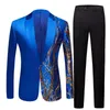 Mäns kostymer Män passar paljetter blazer Royal Blue Club Party Singers Fit Jacket Male Business Stage Shiny Costume Wedding