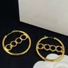 Metal circle Alphabet Hoop Huggie earrings, women's temperament light luxury high-grade designer earrings, send friends and lovers the best gift high quality with box