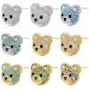 Bijoux colorés de boucle d'oreille d'ours de Zircon Micro Pave pour le cadeau de femmes