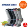 Sports Socks 1 Pair Merino Wool Thermal Sock Winter Keep Warm Soft Ski Hiking Sport Outdoor Snowboard Thermosock Thicken For Men Women 230801