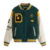 Uomo Donna Vintage Ricamo Lettera Patchwork College Cappotti Cappotto Bomber Hip Hop Giacca da Baseball in Pelle Varsity Gioventù Americana