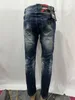 Mens Jeans Fashion Brand Men Washed Wear Holes And Paint Retro Motorcycle 9131 230731