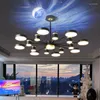 Chandeliers LED Modern Creative Chandelier Lights With R Shadow Projection For Living Dining Room Bedroom Study Indoor Lighting Lamps