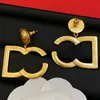 Simple Hollow Letter Pendant Necklace Bracelet Earrings 18K Gold Plated Women Jewelry Vintage Classy Party Headdress Set