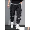 Heren Cargobroeken Heren Cargo Mode Hip Hop Mti-Pocket Broek Trendy Streetwear Effen Joggingbroek Pantalones Casuales Para Hombre Drop Del Dhtw3