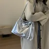 Hurtownia damskie torby na ramię 6 kolorów mody ulicznej srebrna torebka duża pojemność wielowarstwowa torebki skórzane wielofunkcyjne mody mody torba 38001#