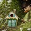 Tuin Decoraties Miniatuur Fairy Gnome Deur Beeldjes Elf Home Houten Raam Kunst Boom Scpture Standbeelden Ornament Outdoor Decor Drop Dhncr