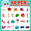 50 stks make-up stickers waterdicht vinyl stickers niet-willekeurig voor auto fiets bagage laptop skateboard plakboek waterfles sticker