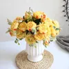 Decorative Flowers Faux Peonies 5 Heads Artificial Wedding Fake Real Touch Gypsophila For Home Office Indoor