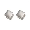 Studörhängen 2023 Frosted Square for Women Silver Color Simple Metal Korean Style Street Party Jewelry Gifts Wholesale