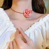 Collier ras du cou doux grandes fleurs pour femmes filles chaîne réglable fête mariage mode Design romantique accessoire Ins