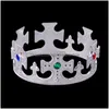 Chapéus de festa King Crown Halloween Ball Dress Up Plastic Scepter Partys Supplies Coroas de aniversário Princess Crowns Drop Delivery Home ga dhj1n