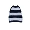 Men's Sweaters Contrast Color Autumn Winter Men And Women's Knitted Sweater Pullover Black Red Striped Oversized Knitwear E62