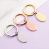 Porte-clés Fnixtar 10 Pcs Miroir Polonais En Acier Inoxydable Rond Porte-clés Ovale Pendentif Vierge Pour DIY Nom Personnalisé Logo Femmes Bijoux