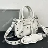 Bolso de mano famoso para mujer, bolso de locomotora Neo Cagole, bolso de mano de cuero de grano fino, bolso de compras, bolso de hombro, hecho de herrajes antiguos, accesorios de metal, bolso de motocicleta