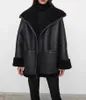 Giacche da donna Totem Giacca invernale da donna Cappotto in pelle artificiale Maniche lunghe Colletto rovesciato ZipperUp Casual Oversize Mantieni calda la pelliccia 230731