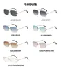 Lunettes de soleil Frames Diamond Cut Rectangular Rimless Summer Summer Sungasse's Men's Metal Brand Designer Steampunk Vintage UV400 230801