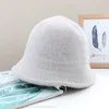 Brede rand hoeden Bucket Hats Winter warm imitatie marter bolhoed kleine rand multicolor wol basin hoed dame dikke marter hoed Y23