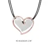 Choker elegant dubbelskikt hjärta halsband charm hänge kort legering material gåva för kvinnor 264f