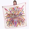 Sjaals LESIDA Zijden Sjaal Vrouwen Grote Sjaals Feather Print Stola Vierkante Bandana Luxe Merk Hoofddoek Sjaals Vrouwelijke Foulard 1306 J230801