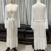 Women's Trench Coats White Elegant Chiffon Ruffle Kimono Bikini Cover Ups Hawaii Holiday Solid Pure Fairy Boho Women Beachwear Summer Flare