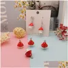 チャーム10pcs/lot 3d小さな赤いマッシュルーム樹脂ペンダントdiy earrings for diy earringsキーチェーンジュエリーメイキングアクセサリーギフトDRO DHK85