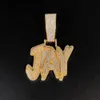 Pendentif Colliers Mode Personnalisé Nom Personnalisé Charme 2 Couche Bling CZ Lettre Initiale 230731