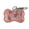 Dog Apparel H55e blinkande ledande dogbones hänge nyckelningstillbehör Antilost Light for Pet Collar Clip Supply