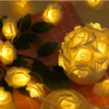 Trädgårdsdekorationer LED Rose Flower String Lights Usbatty Operated Christmas LED Fairy Decoration Lighting Strings Outdoor 230731