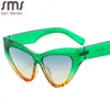 Óculos de Sol Oversized Cateye Punk Feminino Masculino Tendências Gradiente Óculos de Sol Goggle Moda Feminina Óculos Óculos Ao Ar Livre UV400