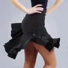 Roupas de palco Saia de dança latina Roupa de dança quadrada Corpo preto Corda Calças de segurança Sexy Feminino Trajes assimétricos