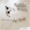 Pendant Necklaces 5Pcs 18Kgp Pearl Gem Beads Locket Hollow-Out Long Cylinder Tube Cage Fittings For Diy Bracelet/ Necklace Jewelry D Dhvns