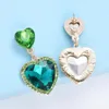 Kolczyki Dangle Pink Cute Rhinestone Heart Trendy Charm Crystal for Women Jewelry Akcesoria Prezent