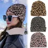 Cappelli a tesa larga Bucket Fashion Bonnet Winter Leopard Print Knit per donna Uomo Beanie Chapeau Casquette Femme Cap Berretti Hip Hop Caps 230801