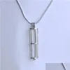 Pendant Necklaces 5Pcs 18Kgp Pearl Gem Beads Locket Hollow-Out Long Cylinder Tube Cage Fittings For Diy Bracelet/ Necklace Jewelry D Dhvns