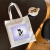 Borse portaoggetti Nord America Ladies Cute Kitten Illustration Borsa a tracolla per il tempo libero Shopping pieghevole di grande capacità