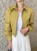 Women's Jackets Korean Fashion Long Sleeve Faux Leather Women Autumn Loose Lapel Zipper Pu Coat Vintage Female Casual Outerwear