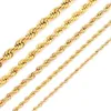 Chain de corda com corda de alta qualidade colar de aço inoxidável para homens homens de moda dourada de corda torcida Jóias Presente 2 3 4 5 6 mm