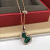 Hoge kwaliteit sieraden ketting klassieke stalen diamanten fles kalebas kettingen 18k vergulde vrouwen geluk groothandel