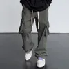 Men's Pants PFNW Spring Autumn American Retro Hip-hop Straight Cargo High Street Trend Y2k Bandage Baggy Trousers 28A3391