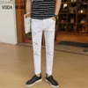 Men's Jeans Men's Jeans Fashion Casual White Ripped For Men Pants Slim Skinny Stretch Denim Man Elastic Waist Jogging Trousers Z230801