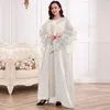 Vêtements ethniques femmes robe manches bulle femmes ouvert élégant jupe longue moyen-orient à manches longues musulman abayas simple décontracté abaya